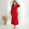 Vestido Básico de Talla Grande para Mujer de Comercio Exterior en Stock de Fábrica, Vestido de Seda de Leche para el Trabajo, Vestido Largo Transfronterizo