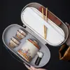 Conjunto de Chá Portátil para Viagem Forno Ru para Exterior Um Bule Quatro Xícaras Xícaras de Preparo Rápido Camping Bolsa de Transporte para Exterior Personalizável