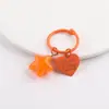 Llavero de Etiqueta Transparente de Gelatina Colorida con Forma de Estrella y Corazón, Materiales de Accesorios con Colgantes de Cuentas Hechos a Mano para DIY