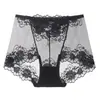 Ropa interior nueva para mujer de encaje sexy sin costuras de cintura media-alta talla grande hueca bragas para mujer transpirables y cómodas fabricantes