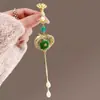 Cheongsam Estilo Antiguo Broche de Presión Colgante de Borla de Loto Decoración de Pecho Hanfu Broche Accesorios Broche Estilo Chino Nuevo Mujer