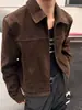 Jaqueta de Pelúcia Camurça Dupla Camada Moda Artística Simples Versátil Temperamento Nova Tendência Preguiçosa Popular Estilo Japonês