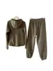 Conjunto de Sudadera con Capucha y Pantalones Jogger de Forro Polar Doble Cara, Delgado y Elegante, Invierno G110428
