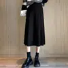 Falda Larga de Maternidad Primavera Otoño 2026 Nueva Casual Versátil Estilo Maternidad Soporte Abdominal Cintura Elástica Ajustable Falda de Línea A