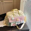 Bolsa de Viaje Casual Linda Estilo Japonés y Coreano para Mujer, Aspecto de Alta Calidad, Ligera, Portátil, Bolsa Cruzada para Fitness, Bolsa para Viajes de Corta Distancia