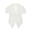 Ropa de Mujer Europea Americana AliExpress Venta Caliente Moda Manga Corta Burbuja Cuello en V Chaqueta de Moda