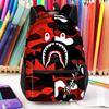 Mochila Escolar Infantil Tubarão Transfronteiriço Bolsa Tote Desenho Animado Mochila Grande com Estampa Total para Meninos, Pedido Mínimo de Uma Peça