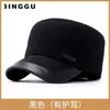 Nuevo Estilo de Invierno para Hombres de Mediana Edad y Ancianos, Cálido, Forro de Polar, Engrosado, Gorra Plana de Cuero para Hombre Mayor Abuelo, Protección contra el Frío, Protección para los Oídos, Gorra Plana