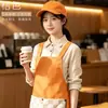 Avental Impermeável à Prova de Óleo Composto Cozinha de Catering Novo Estilo Logo Estampado Moderno Loja de Café Roupa de Trabalho Dedicada Personalização
