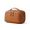 Nueva Bolsa de Almacenamiento de Cuero Genuino, Exquisita Bolsa de Viaje Multifuncional de Cuero Genuino para Cosméticos, Neceser Compacto Portátil de Piel de Vaca para Mujer