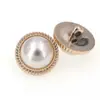Botón de Pie de Perla Redonda para Mujer Chanel Encaje Dorado Diamante Plástico Cabeza de Abrigo Sombrero Botón de Suéter