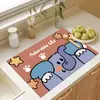 Tapete Drenante de Tierra de Diatomeas para Encimera de Cocina, Tapete Absorbente Simple para Platos del Hogar, Tapete Protector de Goma para Barra de Bar