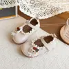 Zapatos de piel para niños, zapatos planos de dibujos animados, zapatos estilo ballet, zapatos de princesa, nuevos zapatos para niñas primavera y otoño 2026, suela blanda, zapatos para conducir