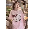 Novo Pijama Rosa Fofo Estilo Coreano Gatinho Kt para Mulheres 2026 Verão Novo Conjunto de Shorts para Casa Que Pode Ser Usado Fora