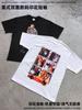 Camiseta Masculina de Manga Curta Vintage Lavada com Estampa Travis Scott, Estilo Americano High Street Transfronteiriço, Top Tendência de Verão com Gola Redonda