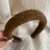 Faixa de Cabelo de Lã de Cordeiro Texturizada Estilo Coreano Outono e Inverno Preguiçosa para Mulheres 2025 Novo Modelo de Alta Qualidade Cor Sólida Faixa de Cabelo Alta