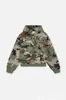 Comercio Exterior Retro Americano Bordado de Letras Otoño e Invierno Cuello de Lana con Capucha Chaqueta Cardigan Suéter Top