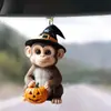 Transfronterizo Nuevo Festival de Calabaza Fantasma de Halloween Atmósfera Acrílico Plano Mono Gato Calabaza Calavera Decoración Colgante