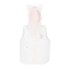 Peluche estilo americano, cálido, oso de peluche bordado, cremallera grande, con capucha, chaleco con forma de oreja, corte holgado, adelgazante, lindo y adorable abrigo para mujer