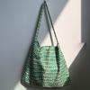 Bolso de Hombro de Lona y Pana con Estampado de Leopardo, Doble Capa Mejorada, Estilo Coreano, Selección de Influencers, Estudiante de Verano, Artístico