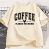 Camiseta Retrô Casual de Manga Curta Livros e Café para Homens e Mulheres Presente para Amante de Livros e Café Top de Manga Curta Dia