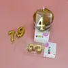 Velas de Número Douradas 0-9 Decoração de Bolo de Aniversário Embaladas Aniversário de Criança Casamento Velas de Aniversário Atacado