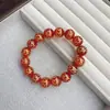 Pulseira de Contas de Ágata Vermelha Natural Estilo Antigo para Mulheres no Ano do Zodíaco, Pulseira de Contas Multi-Voltas DIY Estilo Igual ao de Zhao Lusi Venda por Atacado