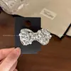 Pinza Lateral para Cabello Exquisita con Brillantes de Imitación Coreanos, Pinza Completa de Brillantes con Lazo, Pinza para Cabello Rebelde, Pinza Lateral para Flequillo, Sentido de Alta Gama, Lujo Ligero, Pinza Superior