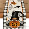 Toalha de mesa de Halloween transfronteiriça nova com esqueleto, abóbora e morcego, decoração de casa, toalha de mesa, toalha de mesa de centro