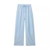 Calça pantalona AliExpress 2024 feminina elástica cintura alta reta casual feminina comprimento total até o chão 8YS7410