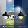 Lámpara de Bombilla Vintage de una Sola Cabeza Alimentada por Energía Solar Colgante de Filamento de Tungsteno para Exteriores de Doble Cabeza para Interiores/Exteriores Accesorio de Iluminación Controlado por Control Remoto