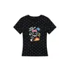 Camiseta de Manga Corta con Cuello Redondo, Hombro Recto y Estampado de Lunares para Mujer, Nuevo Estilo de Verano con Diseño de Estampado de Gato Kt, Top Ajustado