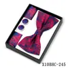 Corbata de moño Estilo Nuevo, Pañuelo Cuadrado, Gemelos Caja de Regalo Set de 3 Piezas, Accesorios de Camisa de Moda para Hombre, Hebilla de Corbata de Moño Multicolor
