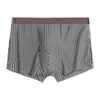 Cueca boxer esportiva listrada masculina, corte solto, tamanho grande, shorts masculinos antibacterianos e respiráveis