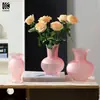 Estilo Ins Creativo Escandinavo Jarrón de Vidrio de Color Puro Gama Alta Retro Sala de Estar Hidropónico Arreglo Floral Decoración de Mesa