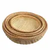 Cesta de Bambú Tejido para Tamales, Cesta de Bambú Tejido para Tamales, Cesta Redonda de Almacenamiento y Escurridor Hecha a Mano Estilo Granja, Cesta de Bambú