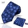 Corbata de alta gama para negocios, pañuelo de bolsillo, 3 piezas, regalo para hombre, vestido de boda, corbata de poliéster de seda, corbata de traje