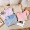 Outono e inverno para crianças de lã de seda roupas de outono calças de outono listradas terno desossado médio e grande roupas quentes para meninos e meninas