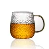 Taza Martillo de Vidrio de Borosilicato Alto al por Mayor Estilo Japonés Simple Taza de Café Martillo Taza Martillo de Vidrio de Borosilicato Alto con Mango de Color