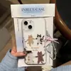 Capa de gato de mãos dadas adequada para iPhone 17 Pro Max, Apple 16 Pro, capa de celular fosca com furos grandes para 17