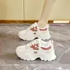 QRJ06 Nuevos Zapatos de Papá Populares Primavera/Verano 2024 Estilo Coreano Zapatos de Mujer de Moda Zapatos de Malla Transpirables con Suela Gruesa para Aumentar la Altura