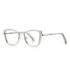 Gafas de moda anti luz azul 3148 doradas TR huecas espejo plano moda marco decorativo esencial para mujeres de cara grande europeas y americanas