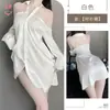 Kamai Xue Pijama Sedutor Puro Desejo Gola Halter Ombro a Ombro Camisa Sexy Camisola Roupas de Casa Feminina Solta Emagrecedora 2127