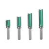 Fresa Recta con Rodamiento, Fresa de Carburo de Tungsteno con Rodamiento Color Verde, Fresa de Perfilado y Recorte de Doble Filo, Fresa de Ranurado de Doble Filo para Carpintería