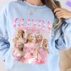 Suéter feminino com gola redonda personalizado e estampado de manga comprida, estilo europeu e americano, moda europeia e americana