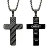 Colar Pingente Cruz Bandeira Americana Popular da Amazon Aço Inoxidável Masculino Colar Moda Personalizada para Mulheres