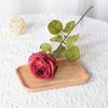 Flor artificial de rosa horneada vintage estilo europeo decoración para el hogar flor falsa ramo de boda borde quemado Rosa Artificial
