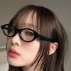 Óculos de maquiagem estilo olho de gato coreano Oval Gm preto liso podem ser equipados com armação de espelho plano para miopia com receita médica Nerd Girl