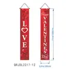 Amazon Transfronterizo Día de San Valentín Pareja Feliz Corazón Decoración Arreglo Porche Puerta Decoración Pancarta Tela de Fondo