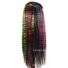 Comercio Exterior Colgante de Oreja Peluca Teñida Colorida de Una Pieza Sin Costuras Estampado de Leopardo Pluma Pie de Peluca Cabello Liso Colgante Invisible al Oído Venta al Por Mayor